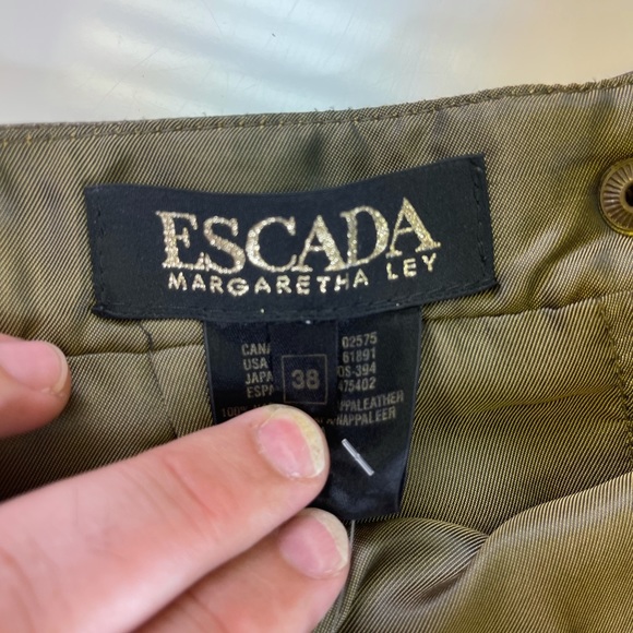 NWT VTG Escada Leather Skirt Metallic Bronze Sz 38 - Picture 3 of 10